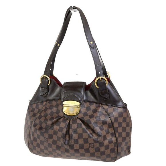 LOUIS VUITTON Sistina GM Shoulder Bag Damier Ebene Leather Brown - Picture 1 of 16